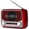 SVEN SRP-525 Red, FM/AM/SW Radio, 3W RMS, 8-band radio receiver, built-in audio files player from USB-fash, microSD and SD card storage devices, telescopic swivel antenna, built-in battery