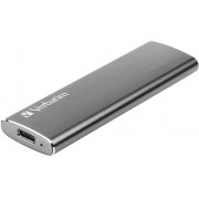 M.2 External SSD 120GB  Verbatim Vx500 USB 3.1 Gen 2, Sequential Read/Write: up to 500/430 MB/s, Windows®, Mac, PS4 and Xbox One compatible, Light, Portable, Durable, Ultra-compact aluminum housing, Low power consumption