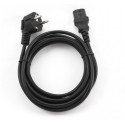 Power cord PC-186-VDE-3M, 3m, Schuko input and right angled C13 output, with VDE approval, Black
