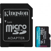 256GB microSD Class10 UHS-I U3 (V30) Kingston Canvas Cangas Go Plus, Ultimate, Read: 170Mb/s, Write: 90Mb/s, Ideal for Android mobile devices, action cams, drones and 4K video production