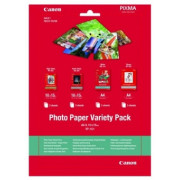 Photo Paper Variety-Pack 100x150mm, 25 pcs: 5*Canon Everyday Use Glossy GP-501, 5*Canon Plus Glossy II PP-201, 5* Canon Plus Semi-gloss SG-201, 5*Matte Photo Paper MP-101.