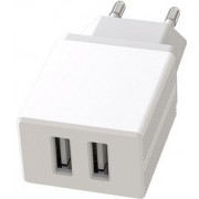 Wall Charger XO + Micro-USB Cable, 2USB, 2.4A, L75, White