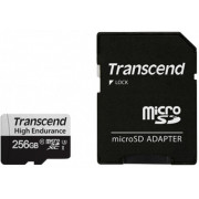 256GB MicroSD (Class 10) UHS-I (U3),+SD adapter, Transcend "TS256GUSD350V" (R/W:95/45MB/s,Endurance) 