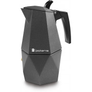 Гейзерная кофеварка Polaris Kontur-4C, 200 ml, 4 cups, gray