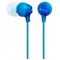 Earphones SONY MDR-EX15LP, 3pin 3.5mm jack L-shaped, Cable: 1.2m, Blue
