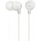 Earphones SONY MDR-EX15LP, 3pin 3.5mm jack L-shaped, Cable: 1.2m, White