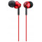 Earphones SONY MDR-EX110AP, Mic on cable, 4pin 3.5mm jack L-shaped, Cable: 1.2m, Red