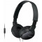 Headphones SONY MDR-ZX110AP, Mic on cable, 4pin 3.5mm jack L-shaped, Cable: 1.2m, Black