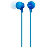 Earphones SONY MDR-EX15AP, Mic on cable,  4pin 3.5mm jack L-shaped, Cable: 1.2m, Blue