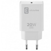 Wall Charger Cellularline, Type-C, 20W, White