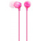 Earphones SONY MDR-EX15AP, Mic on cable, 4pin 3.5mm jack L-shaped, Cable: 1.2m, Pink