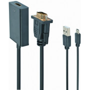 Adapter VGA-HDMI - Gembird  A-VGA-HDMI-01, VGA to HDMI adapter cable, 0.15m, black