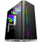 HPC R-05 ATX Case, (650W, 24 pin, 1x 8pin(4+4), 2x 8pin(6+2) 2x IDE, 4x SATA, 12cm fan), Glasss side panel,1x RGB rainbow fan, 1xUSB3.0, 2xUSB2.0 / HD Audio, Black