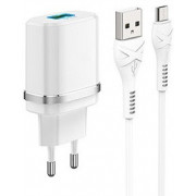 Wall Charger XPower + Micro-USB Cable, 1USB, Fast Charge QC3.0, White