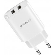Borofone Wall Charger with Lightning Сable BN2  (EU), White