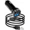 Hoco Car Charger 2xUSB with Lightning Cable Z40, Black
