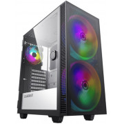 Case ATX GAMEMAX Aero, w/o PSU, 2x200mm & 1x120mm ARGB fans, PWM+ARGB Controller, 2xUSB 3.0, TG, RC