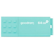 64GB USB3.0  Goodram UME3 Care Green, Plastic, Antibacterial Laboratory Certified, Anti-slip design (Read 60 MByte/s, Write 20 MByte/s)