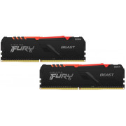 16GB DDR4-3733MHz  Kingston FURY Beast RGB (Kit of 2x8GB) (KF437C19BBAK2/16), CL19, 1.35V, Black