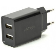 Universal USB Charger - Gembird EG-U2C2A-03-BK, 2-port universal USB charger, 2.1 A, Black