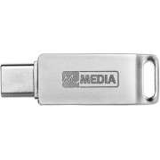 16GB USB3.2  MyMedia (by Verbatim) MyDual USB Drive Metal casing, USB A + USB-C, Strong metal housing with swivel, Reversible connector (Read 80 MByte/s, Write 30 MByte/s)