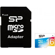 16GB microSD Class10 U1 UHS-I + SD adapter  Silicon Power Elite Color microSDHC, Up to: 90MB/s