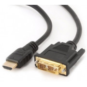 Cable HDMI to DVI   4K, 1.8m Cablexpert, male-male, GOLD, Blister retail, CC-HDMI-DVI-4K-6