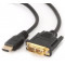 Cable HDMI to DVI 4K, 1.8m Cablexpert, male-male, GOLD, Blister retail, CC-HDMI-DVI-4K-6
