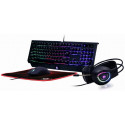 Gaming Keyboard & Mouse & Mouse Pad & Headset Gembird GGS-UMGL4-01-RU, RGB, USB/3.5