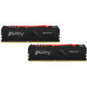 16GB (Kit of 2*8GB) DDR4-3200  Kingston FURY® Beast DDR4 RGB, PC25600, CL16, 1.35V, Auto-overclocking, Asymmetric BLACK low-profile heat spreader, Dynamic RGB effects featuring Kingston FURY Infrared Sync, Intel XMP Ready (Extreme Memory Profiles)