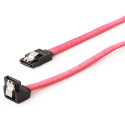 SATA Data Cable - 0.1m - Cablexpert CC-SATAM-DATA90-0.1M, Serial ATA III 10cm data cable with 90 degree bent connector, bulk packing, metal clips