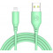 Cable silicone Tellur TLL155398, USB to Lightning, 3A, 1m, green