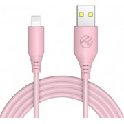 Cable silicone Tellur TLL155399, USB to Lightning, 3A, 1m, pink