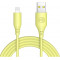Cable silicone Tellur TLL155397, USB to Lightning, 3A, 1m, yellow