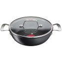 Stewpan Tefal G2557172, D26 cm with tempered glass, for Induction sove, Unlimited, black