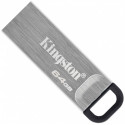  64GB USB3.2 Flash Drive Kingston DataTraveler Kyson, Silver, Metal Case, Key Ring (DTKN/64GB)