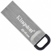  64GB USB3.2 Flash Drive Kingston DataTraveler Kyson, Silver, Metal Case, Key Ring (DTKN/64GB)