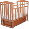 163007 Кровать детская Митенька (опуск.планка, качалка, закр.ящик, попер.маятник, орех) (размер ложа 1200х600 мм)