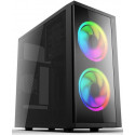 2E Computer case BASIS (RD858) MiniT, Micro ATX,Mini ITX,2xUSB3.0,2x120mm ARGB,acrylic (side panel),without PSU, black