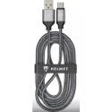 Helmet Cable USB to Lightning Nylon 2m, White/Black 