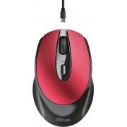Trust Zaya Wireless Rechargeable Optical Mouse, 2.4GHz, Nano receiver, 800/1600 dpi, 4 button, USB, Red