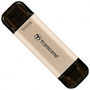 512GB USB3.1/Type-C Flash Drive  Transcend JetFlash 930C, Gold, Classic Cap, OTG (R/W:420/400MB/s)