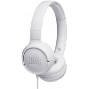  JBL TUNE 500 White On-ear Headset with microphone, Dynamic driver 32 mm, Frequency response 20 Hz-20 kHz, 1-button remote with microphone, JBL Pure Bass sound, Tangle-free flat cable, 3.5 mm jack, White