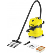 Vacuum Cleaner Karcher WD 4, 1600W Power output, 320W suction power, 1.8l  bag capacity, aquafilter, Normal/Carpet brush, crevice nozzle,upholstery nozzle