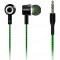 Earphones SVEN E-107 Black/Green, 3pin 3.5mm mini-jack