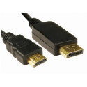Cable DP-HDMI  - 3m - Cablexpert CC-DP-HDMI-3M, 3m, HDMI type A (male) only to DP (male) cable,  (cable is not bi-directional), Black