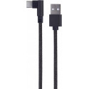 Cable USB2.0/Type-C  - Cablexpert CC-USB2-AMCML-0.2M,  90° angled USB Type-C charging and data cable 0.2 m, black