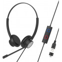 Casti cu fir call center Tellur Voice 320,binaural ,USB , negru TLL411005