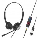 Casti cu fir call center Tellur Voice 420 ,binaural ,USB Jack 3.5mm , negru TLL411006