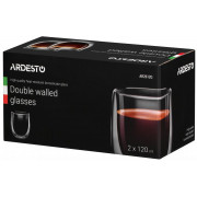 Набор чашек Ardesto с двойными стенками для американо, 120 мл, H 7,5 см, 2 шт, боросиликатное стекло